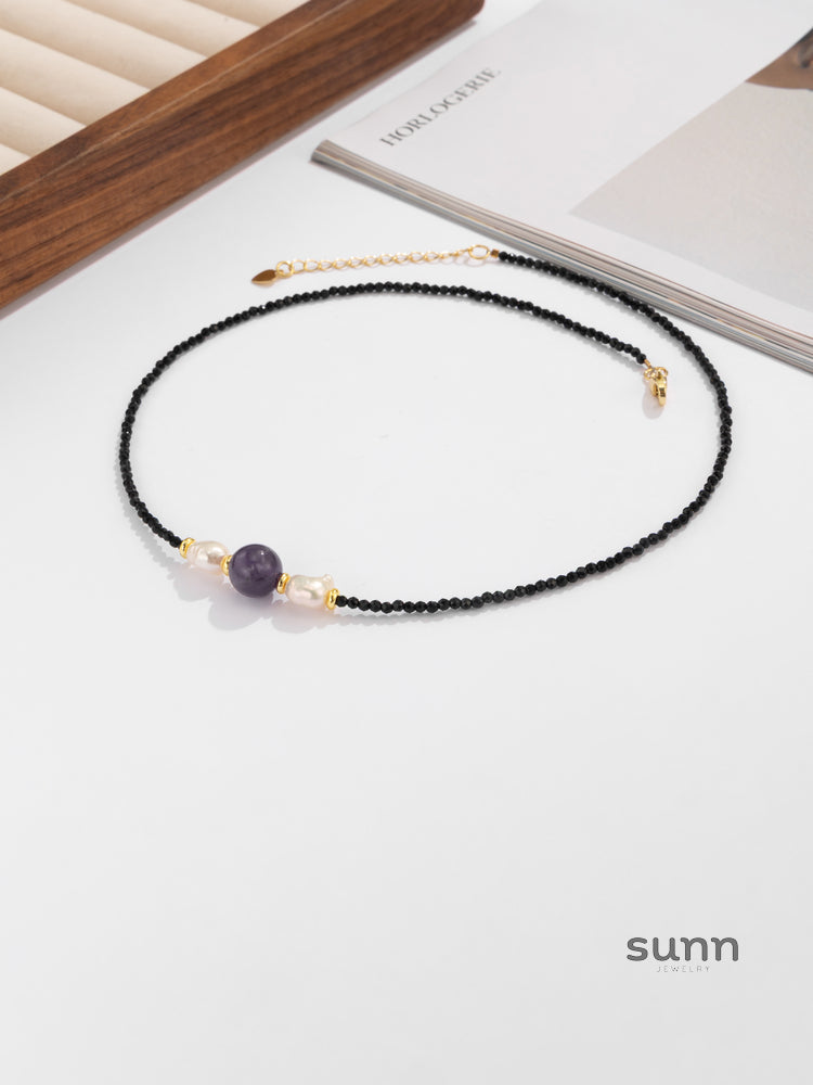 Rhian Baroque Pearl Amethyst Necklace [N4ERYKAY]