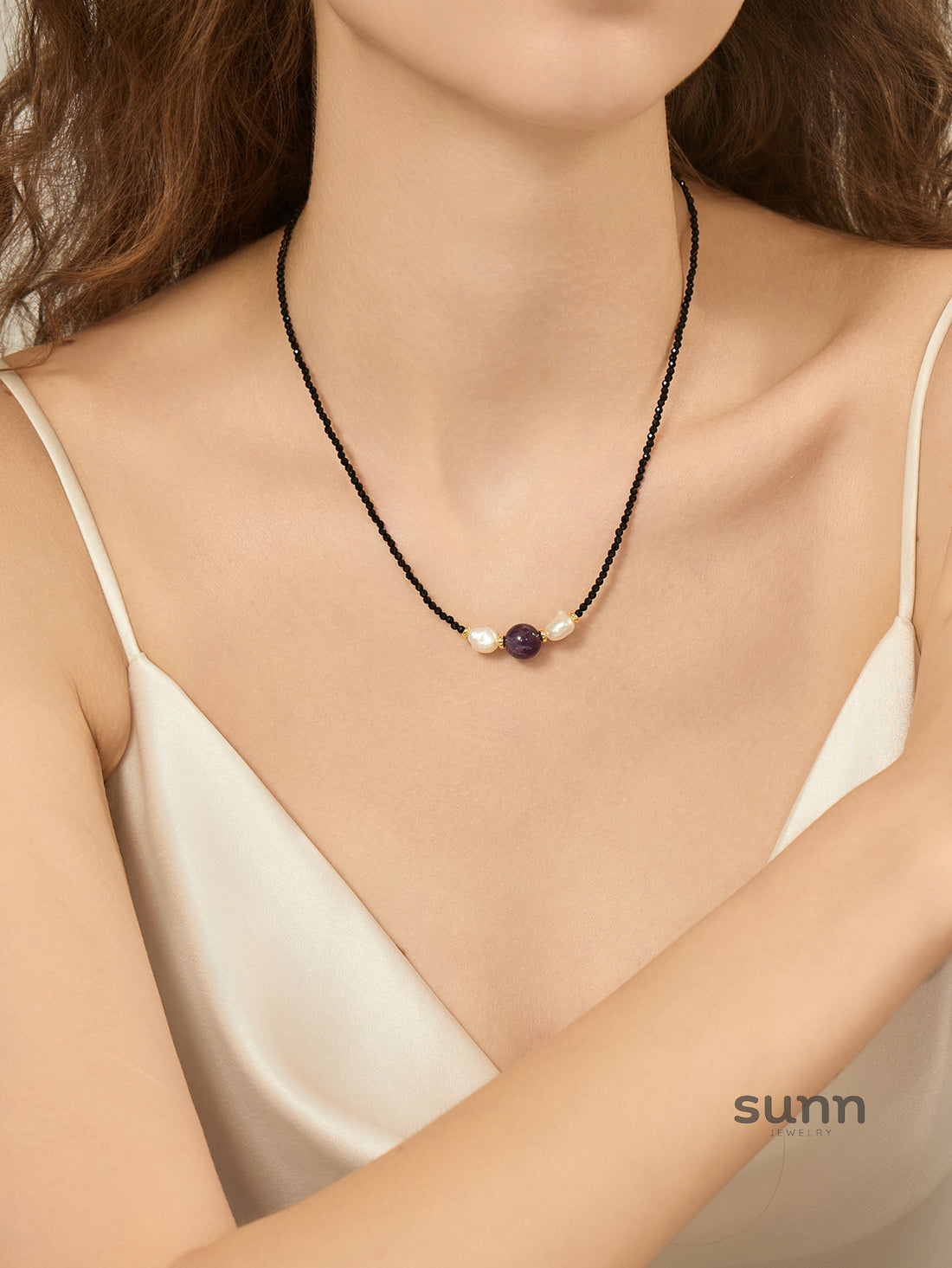 Rhian Baroque Pearl Amethyst Necklace [P0H5ISFI]