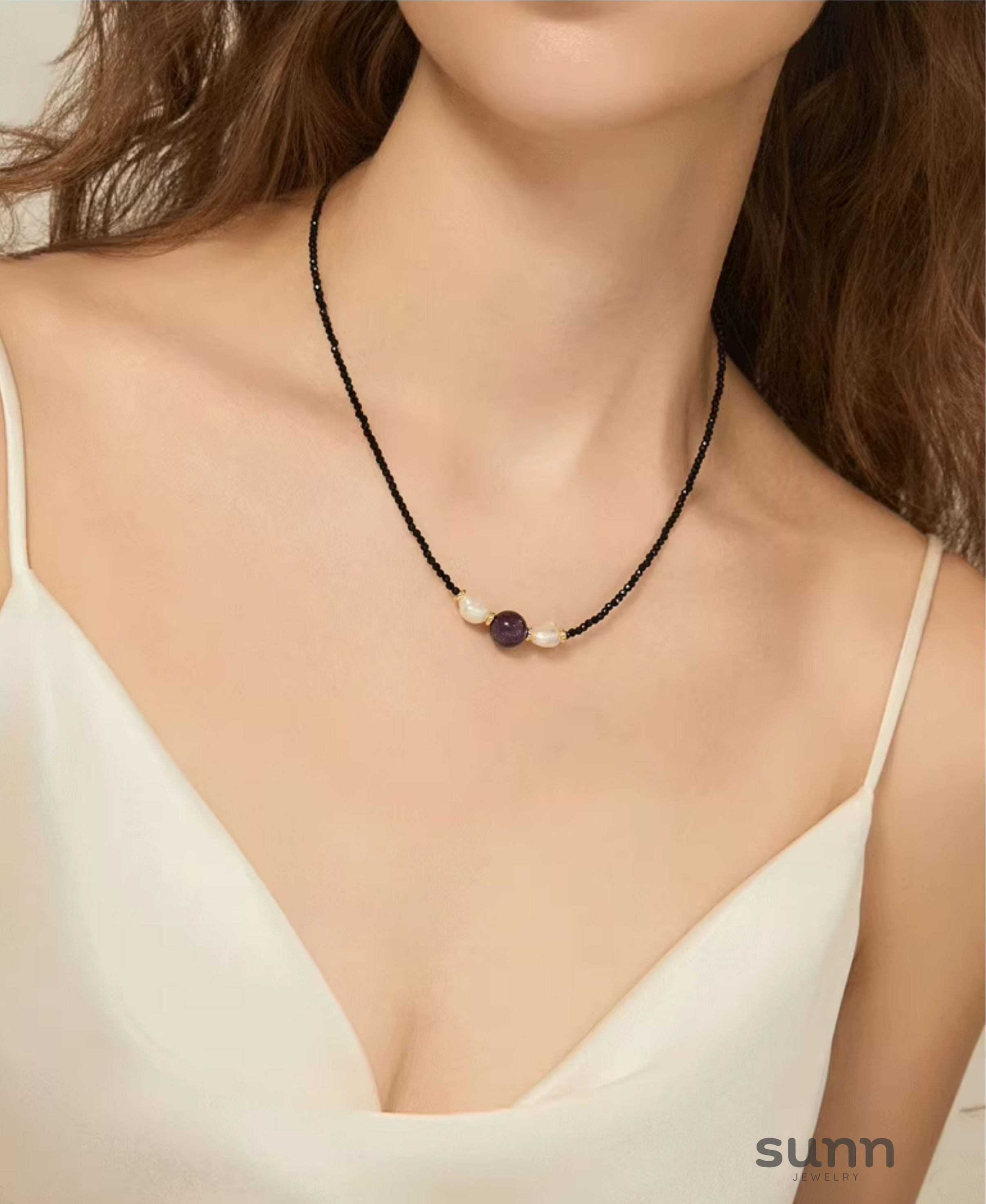 Rhian Baroque Pearl Amethyst Necklace [MQ8I859J]