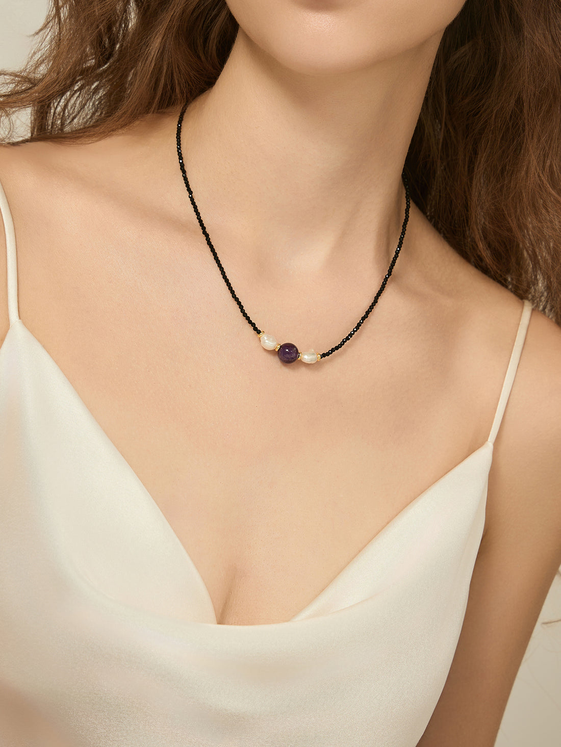 Rhian Baroque Pearl Amethyst Necklace [P0H5ISFI]