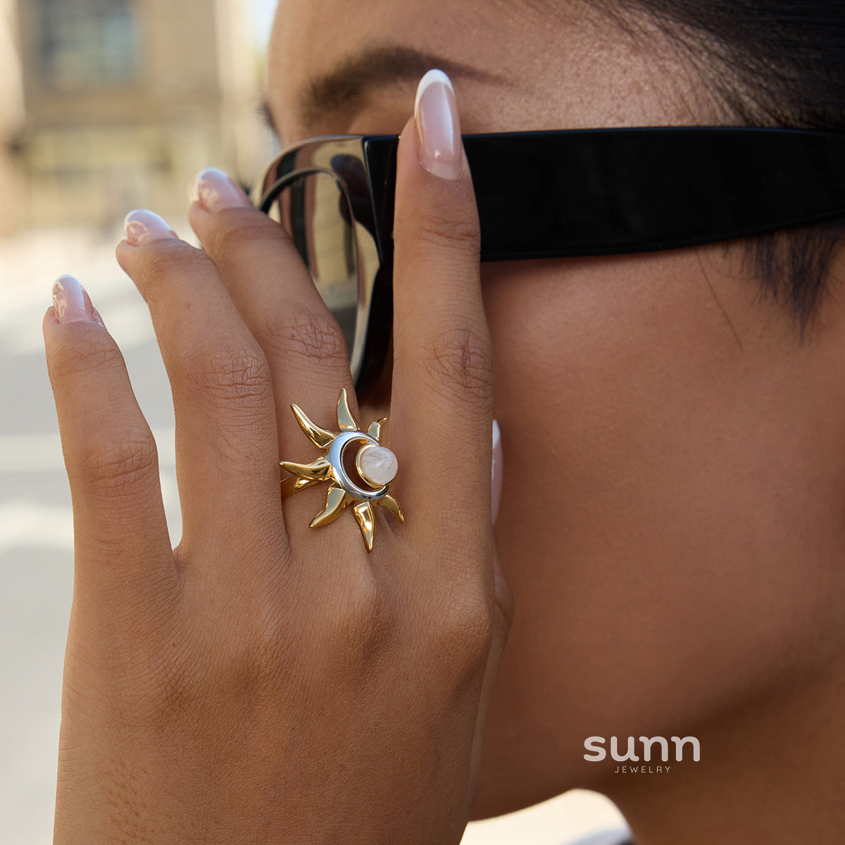 Rhyleigh Celestial Sunstone Ring [VQDIV1OR]