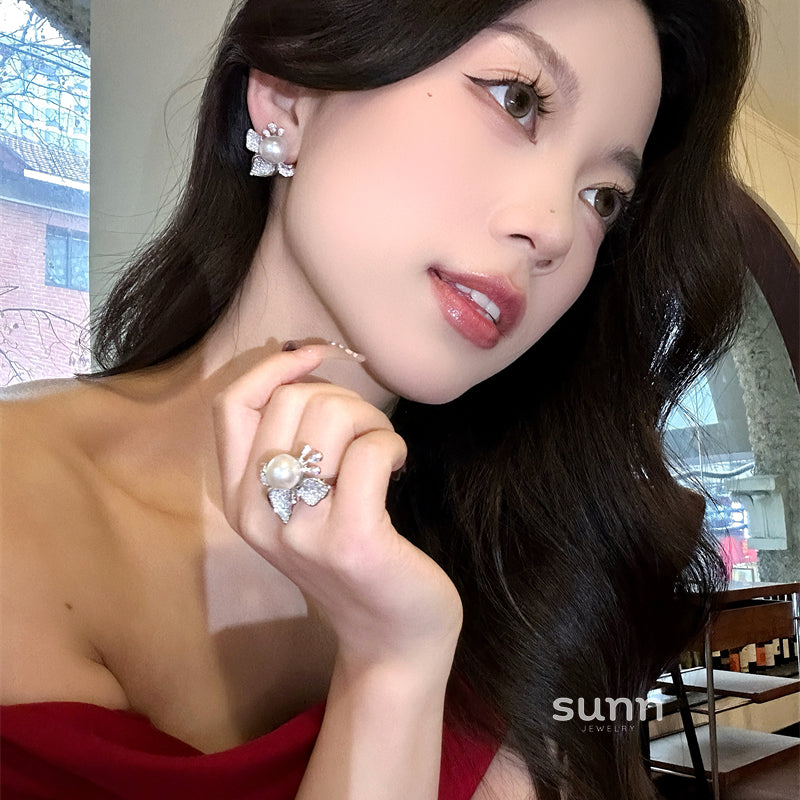 Ria Iris Pearl Ring Set [UASN7VTY]