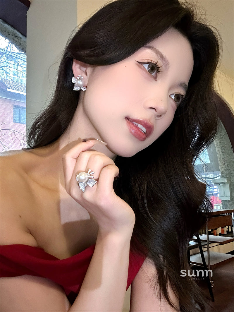 Ria Iris Pearl Ring Set [03MLHJXE]