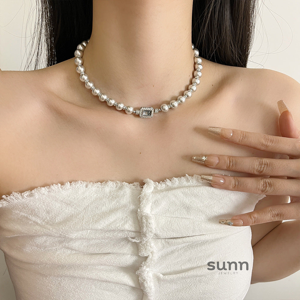 Richelle Gray Pearl Necklace [9O03WM1F]