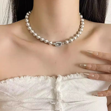 Richelle Gray Pearl Necklace [BZJF56FK]