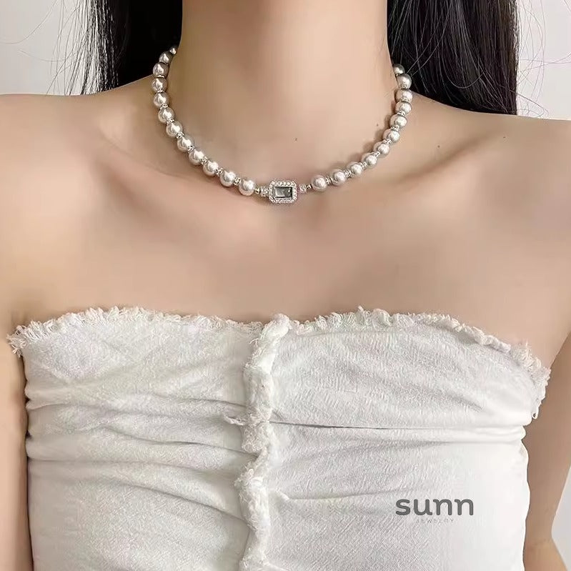 Richelle Gray Pearl Necklace [FBYUUQR0]