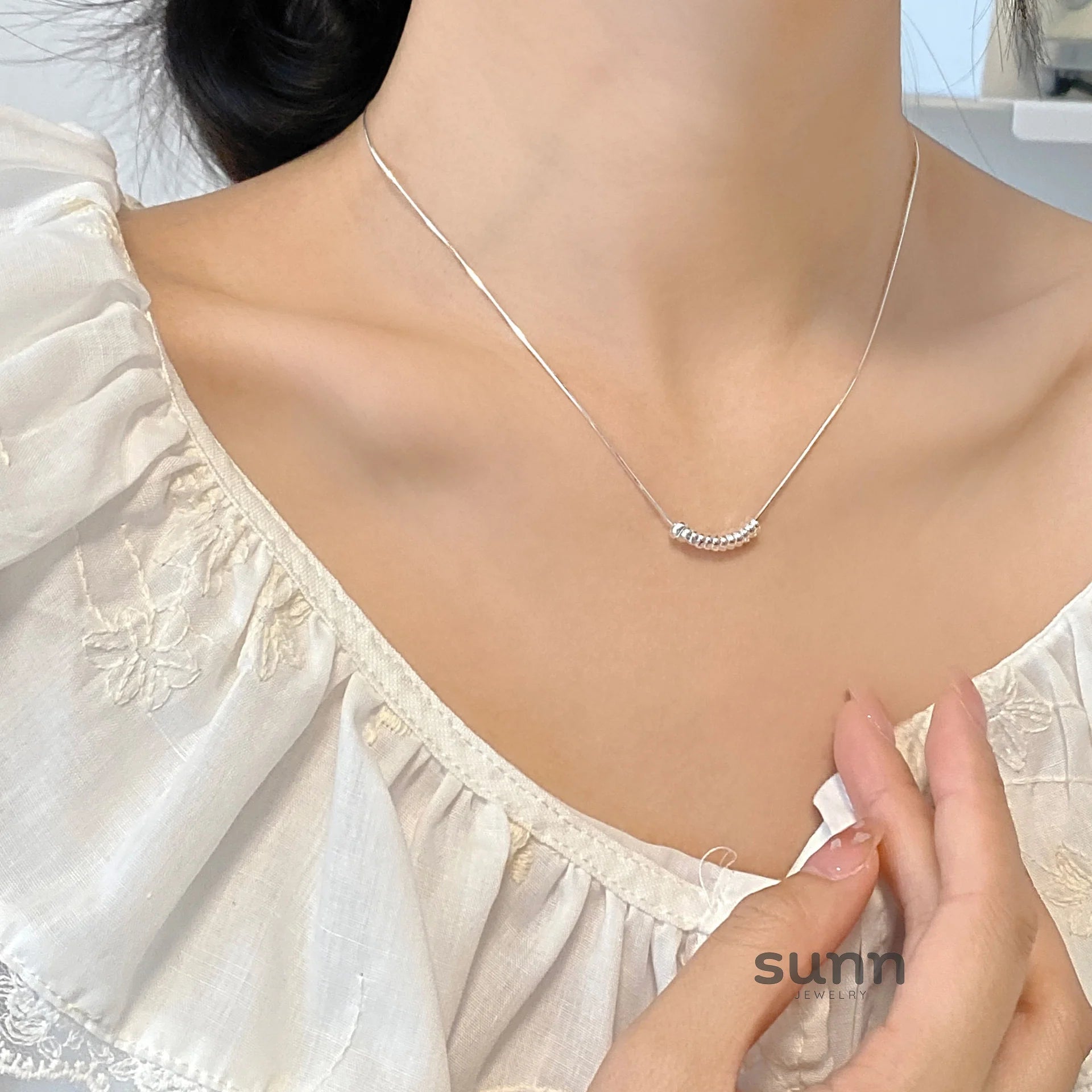 Richelle Hammered Snake Chain Necklace
