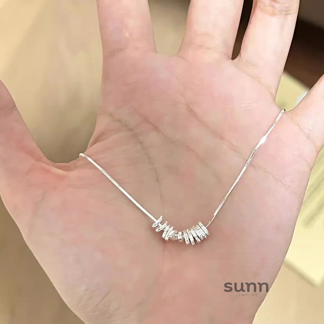Richelle Hammered Snake Chain Necklace