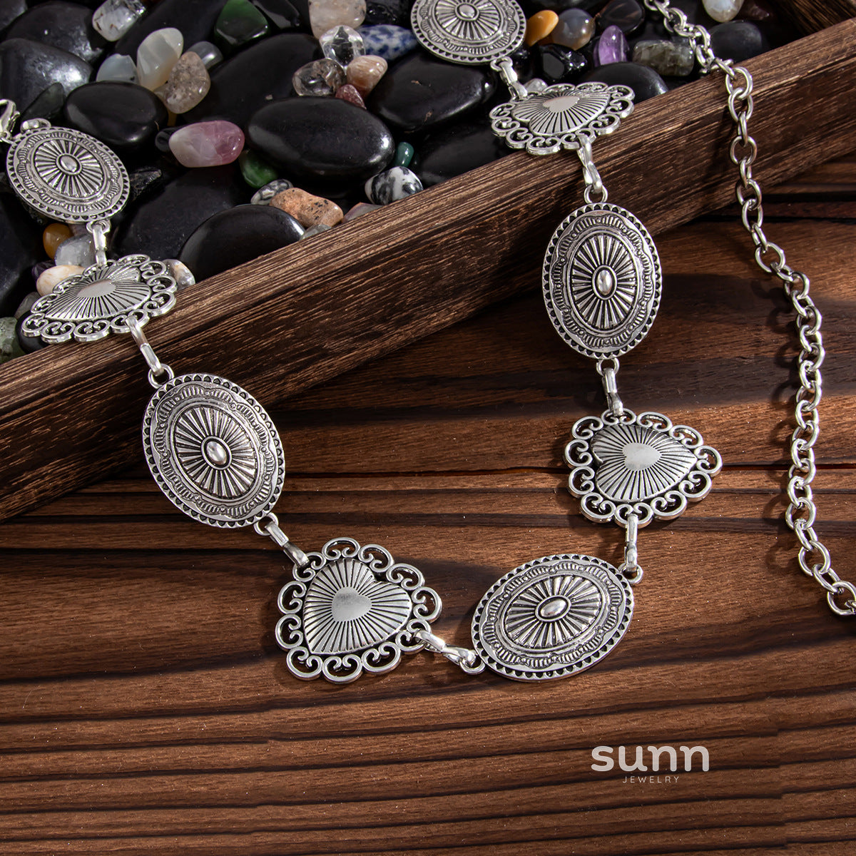 Rielle Embellished Layered Chain Belt [INU46013]
