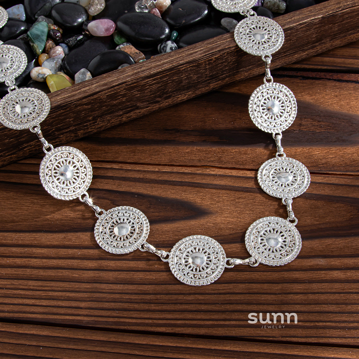 Rielle Embellished Layered Chain Belt [EW953FNW]