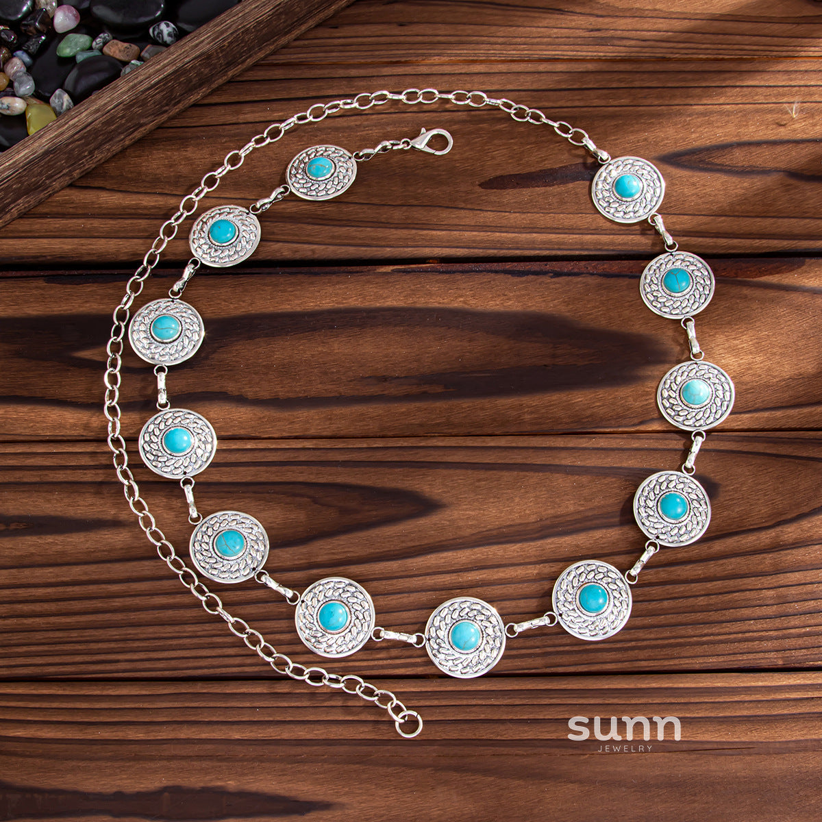 Rielle Embellished Layered Chain Belt [5R5YKALN]