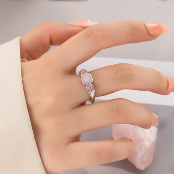 Rikki Pink Crystal Geometric Ring [58KMGXAA]
