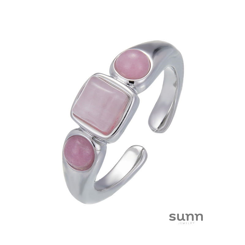 Rikki Pink Crystal Geometric Ring [MX5UPM10]