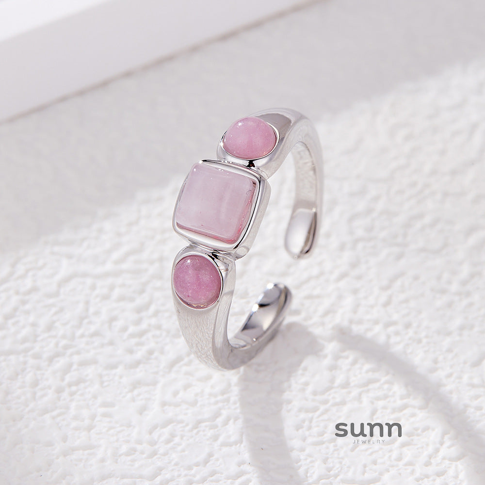 Rikki Pink Crystal Geometric Ring [58KMGXAA]