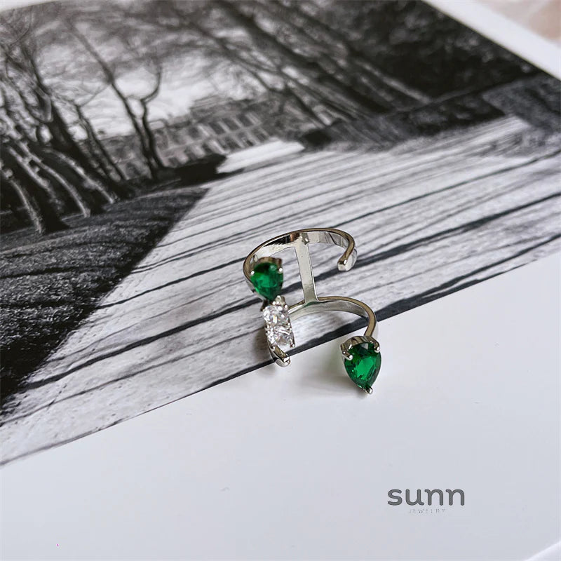 Rilee Emerald Teardrop Ring