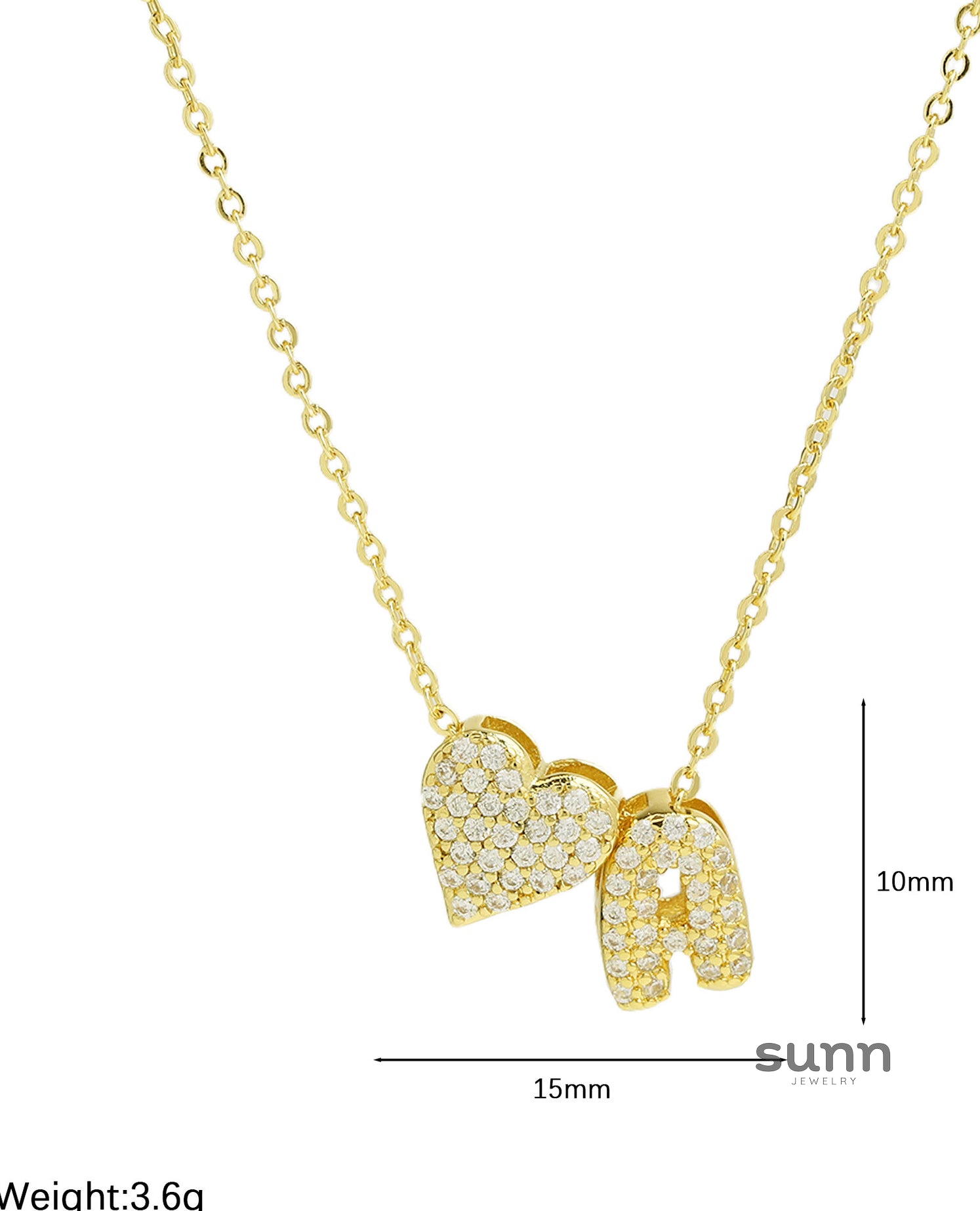 Riley Zircon Bubble Initial Necklace [UFQKNH2I]