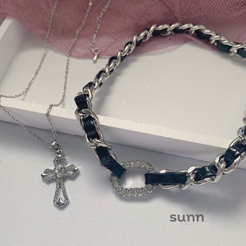 Rilynn Layered Braided Cross Necklace