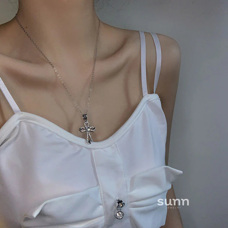 Rilynn Layered Braided Cross Necklace