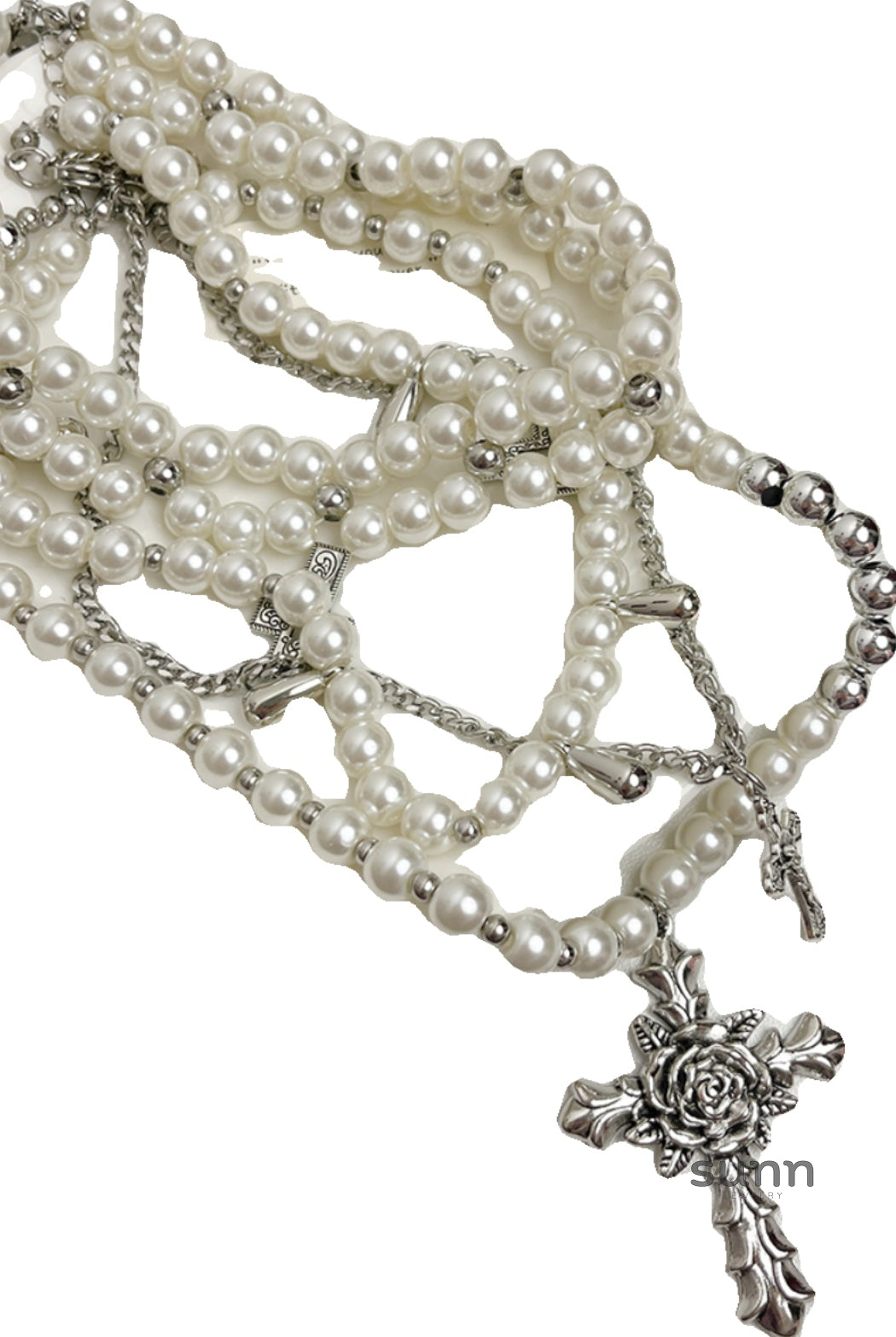 Rivkah Pearl Cross Layered Necklace [WDAWHOYT]