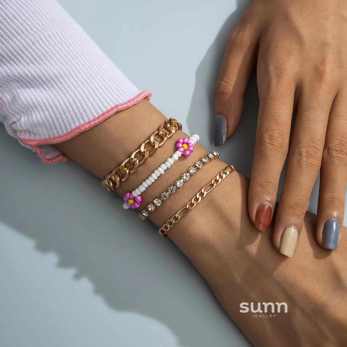 Riyah Layered Chain Bracelet Set