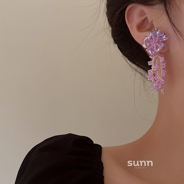 Robin Pink Floral Pearl Earrings [9HKWD4CD]