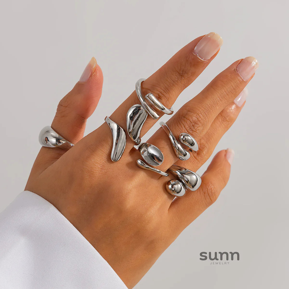 Rochelle 6-Piece Asymmetric Ring Set