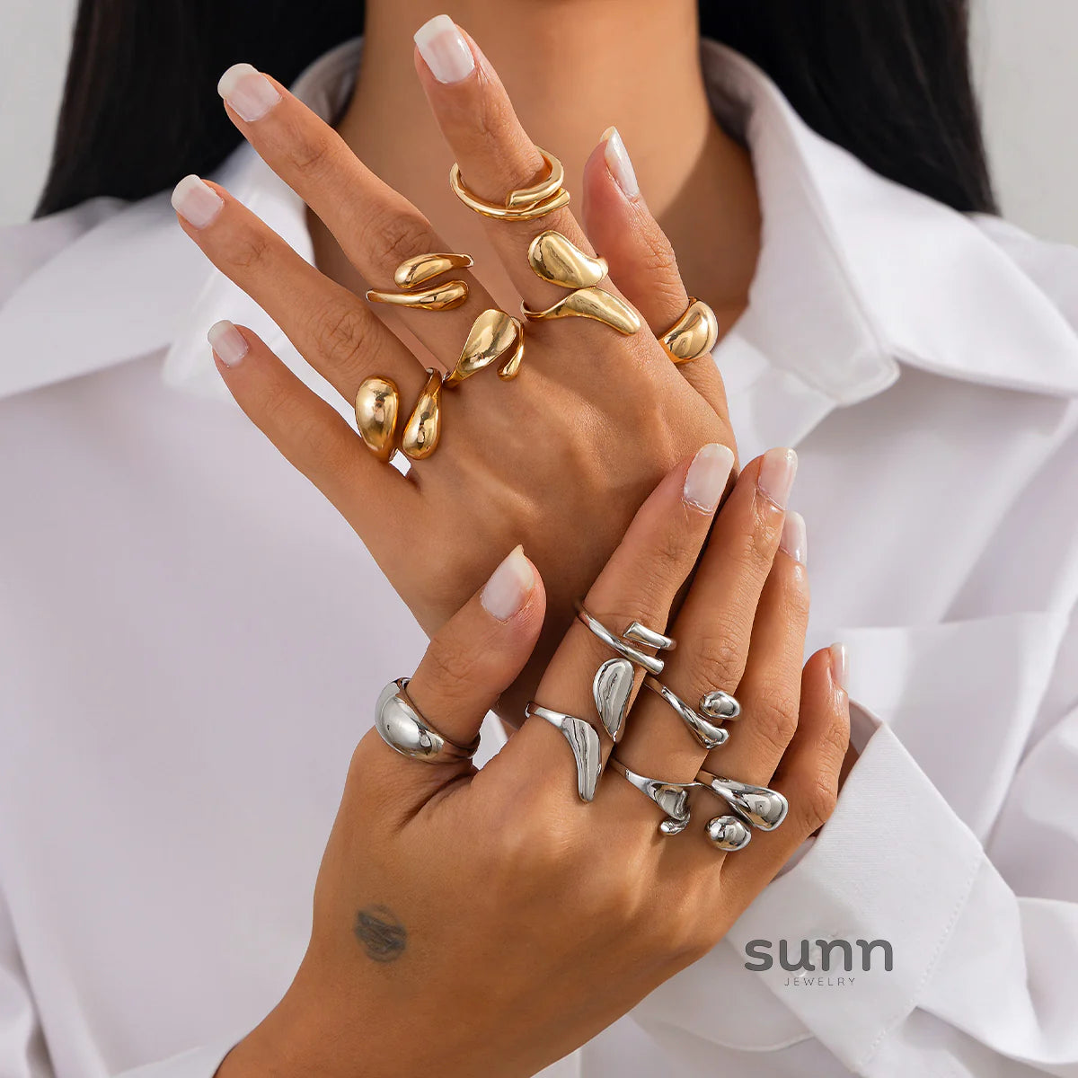 Rochelle 6-Piece Asymmetric Ring Set