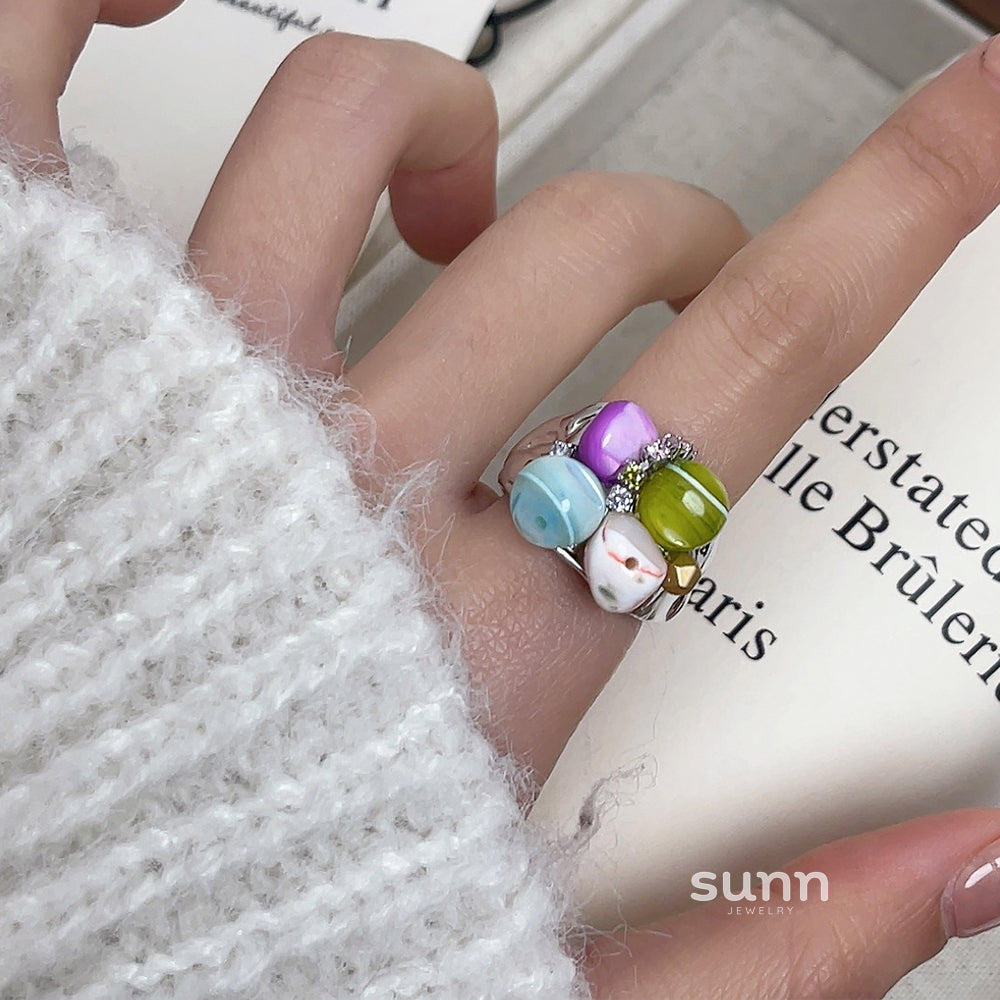 Rogue Stacked Enamel Ring [VIOWEJNR]