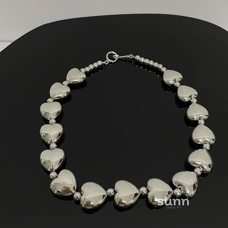 Roma Silver Heart Necklace