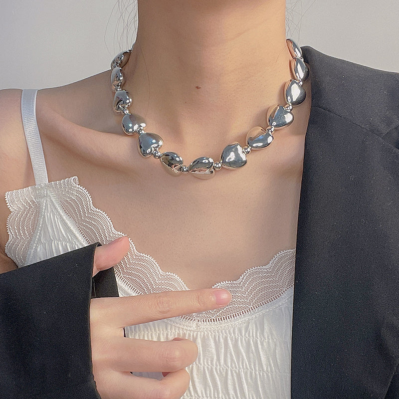 Roma Silver Heart Necklace
