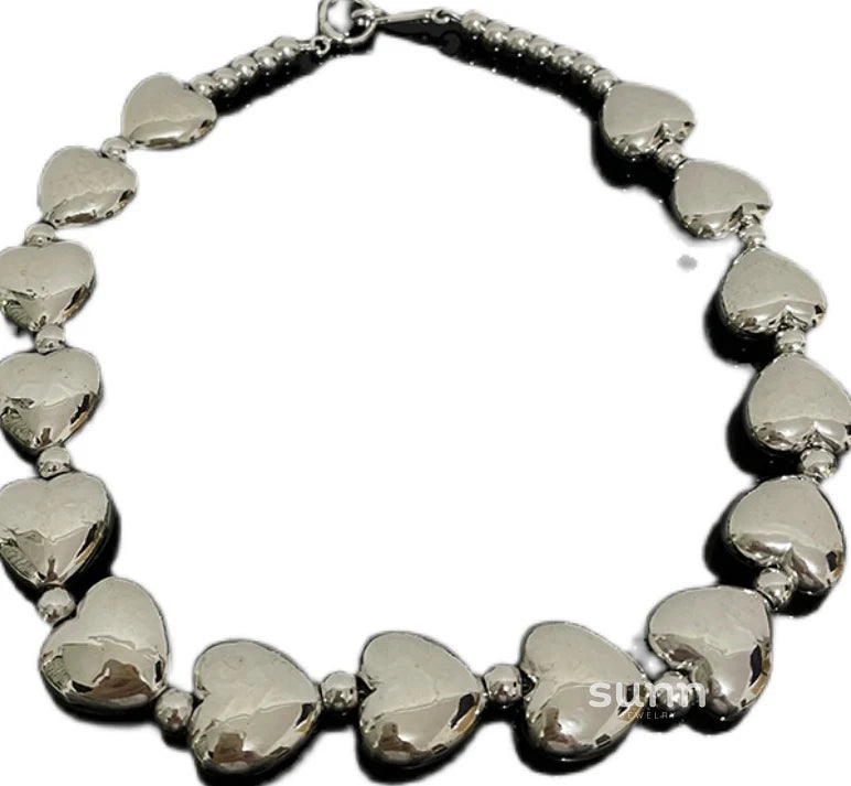 Roma Silver Heart Necklace