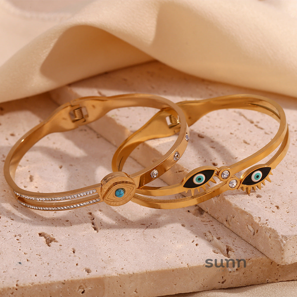 Roman Golden Eye Chain Bracelet [1KCXBX19]