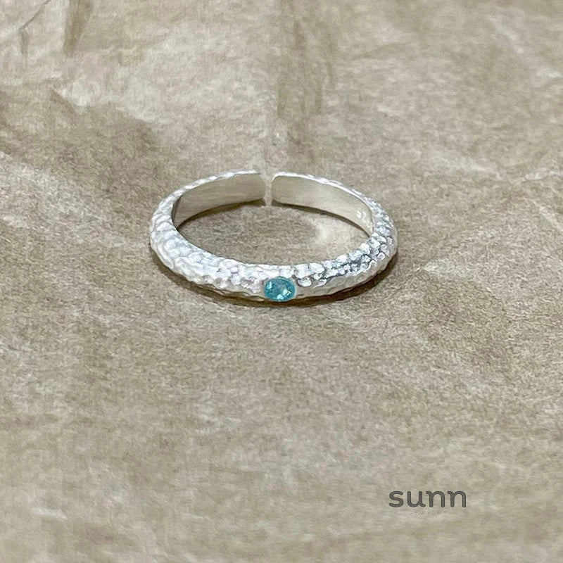 Ronni Hammered Aquamarine Ring