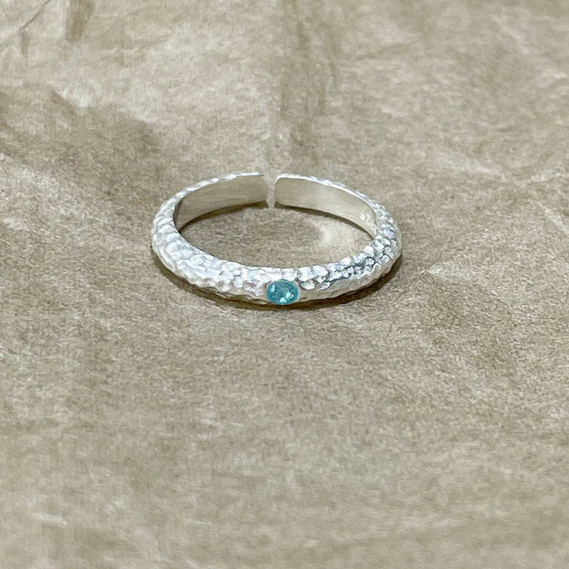 Ronni Hammered Aquamarine Ring