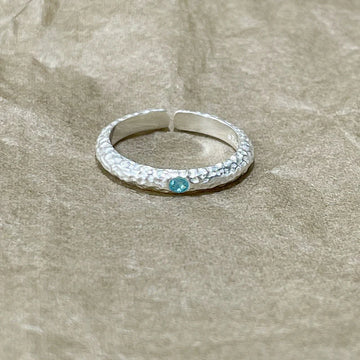 Ronni Hammered Aquamarine Ring