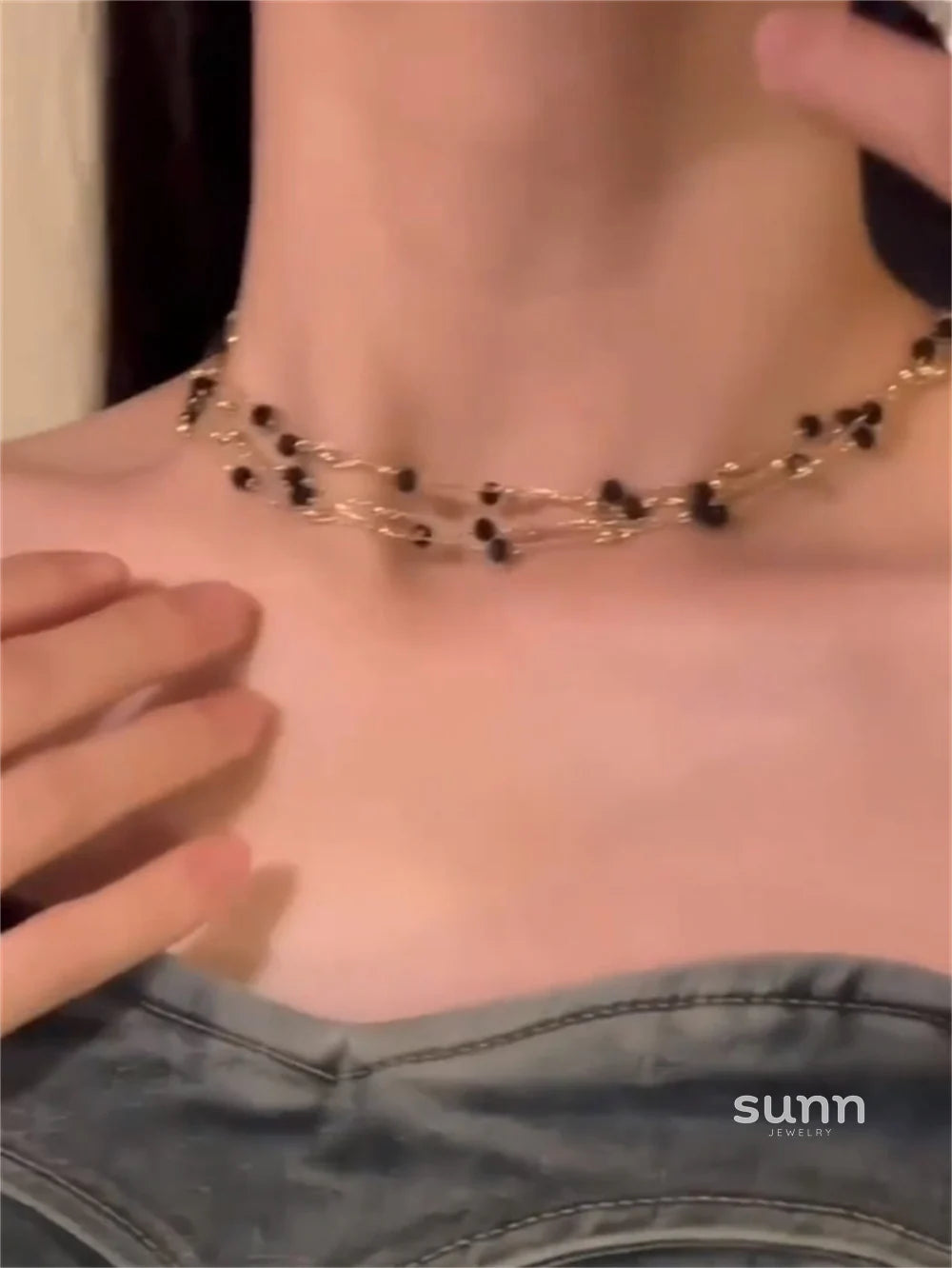 Ronnie Black Gold Layered Choker