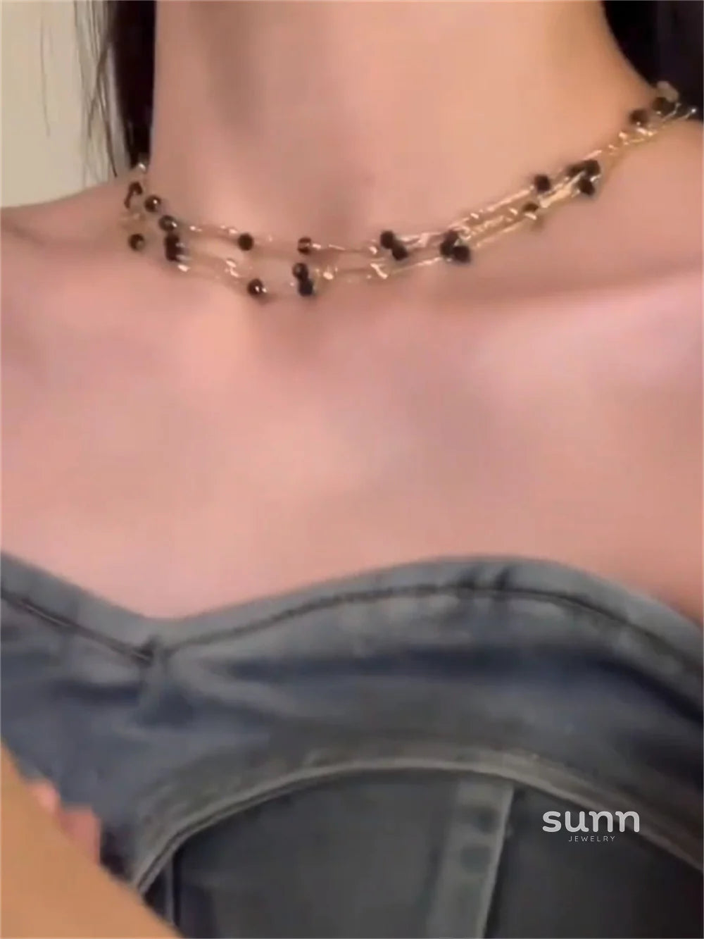 Ronnie Black Gold Layered Choker