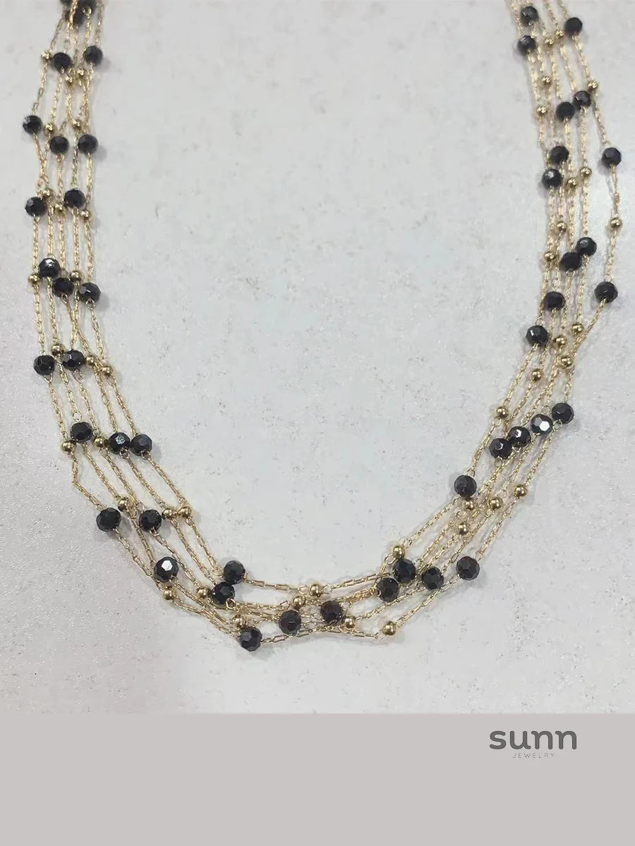 Ronnie Black Gold Layered Choker