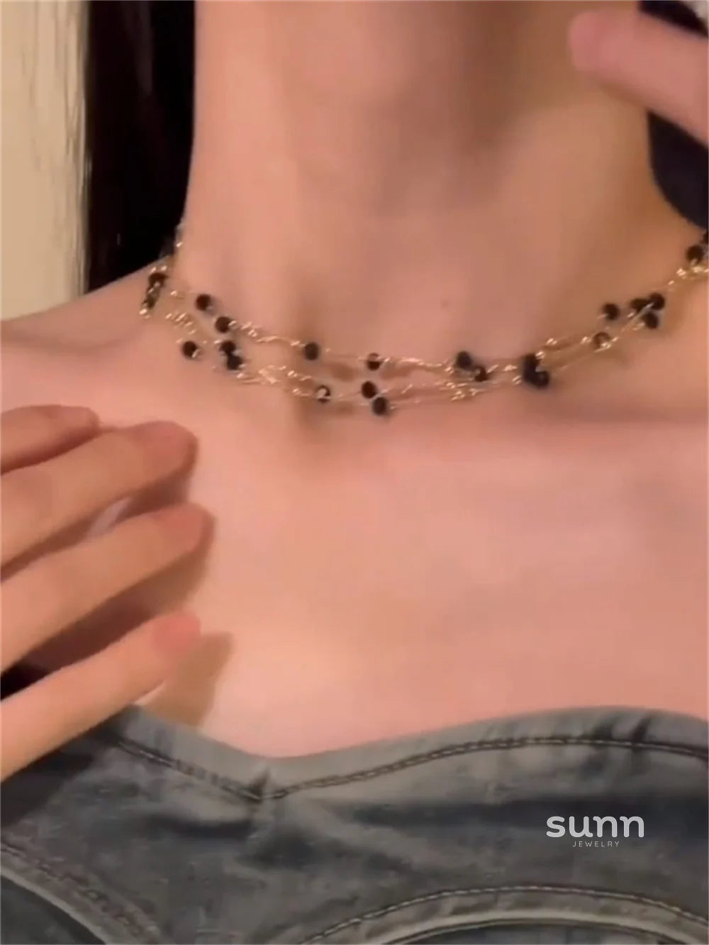 Ronnie Black Gold Layered Choker