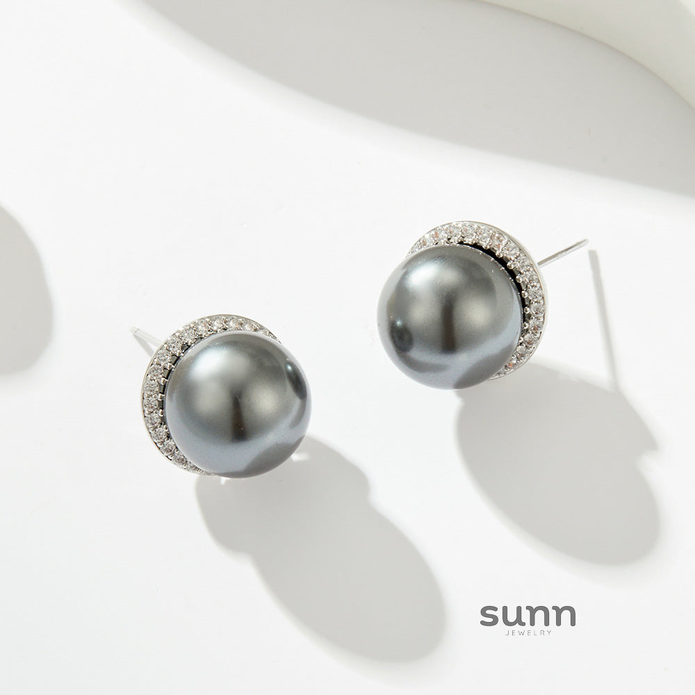 Ronnie Elegant Pearl Stud Earrings [55ECMEM3]