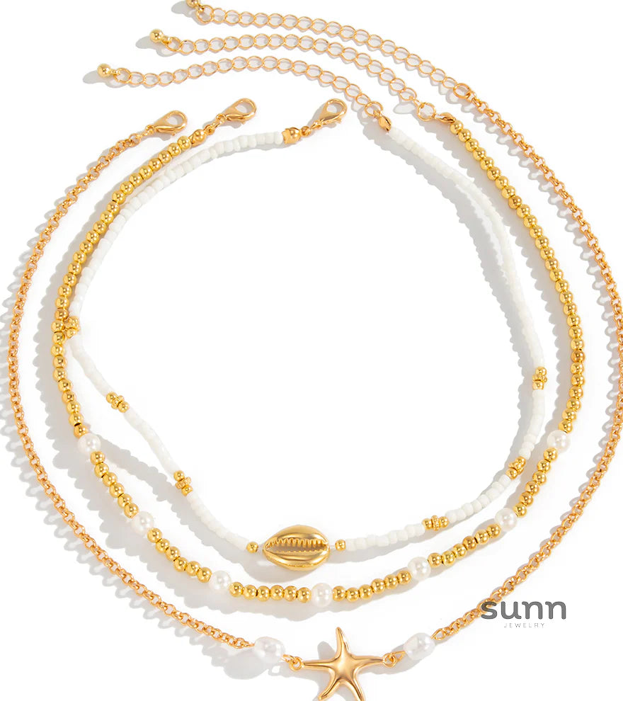 Rosaleigh Starfish Pearl Necklace Set