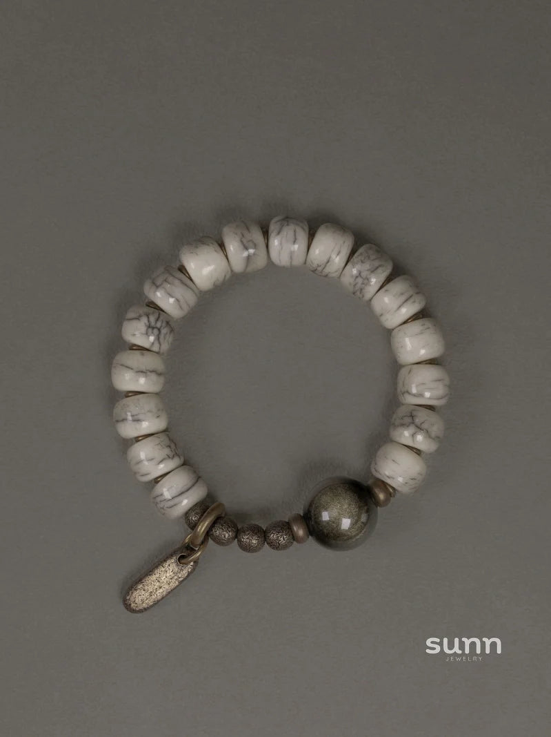 Rosalie Distressed Bone Bracelet