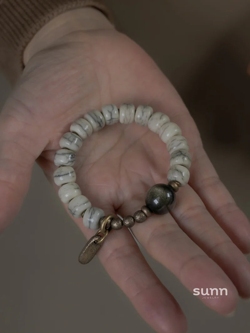 Rosalie Distressed Bone Bracelet