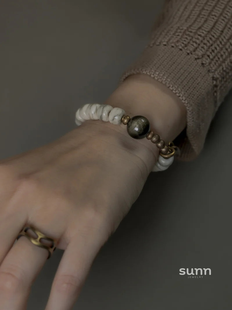 Rosalie Distressed Bone Bracelet