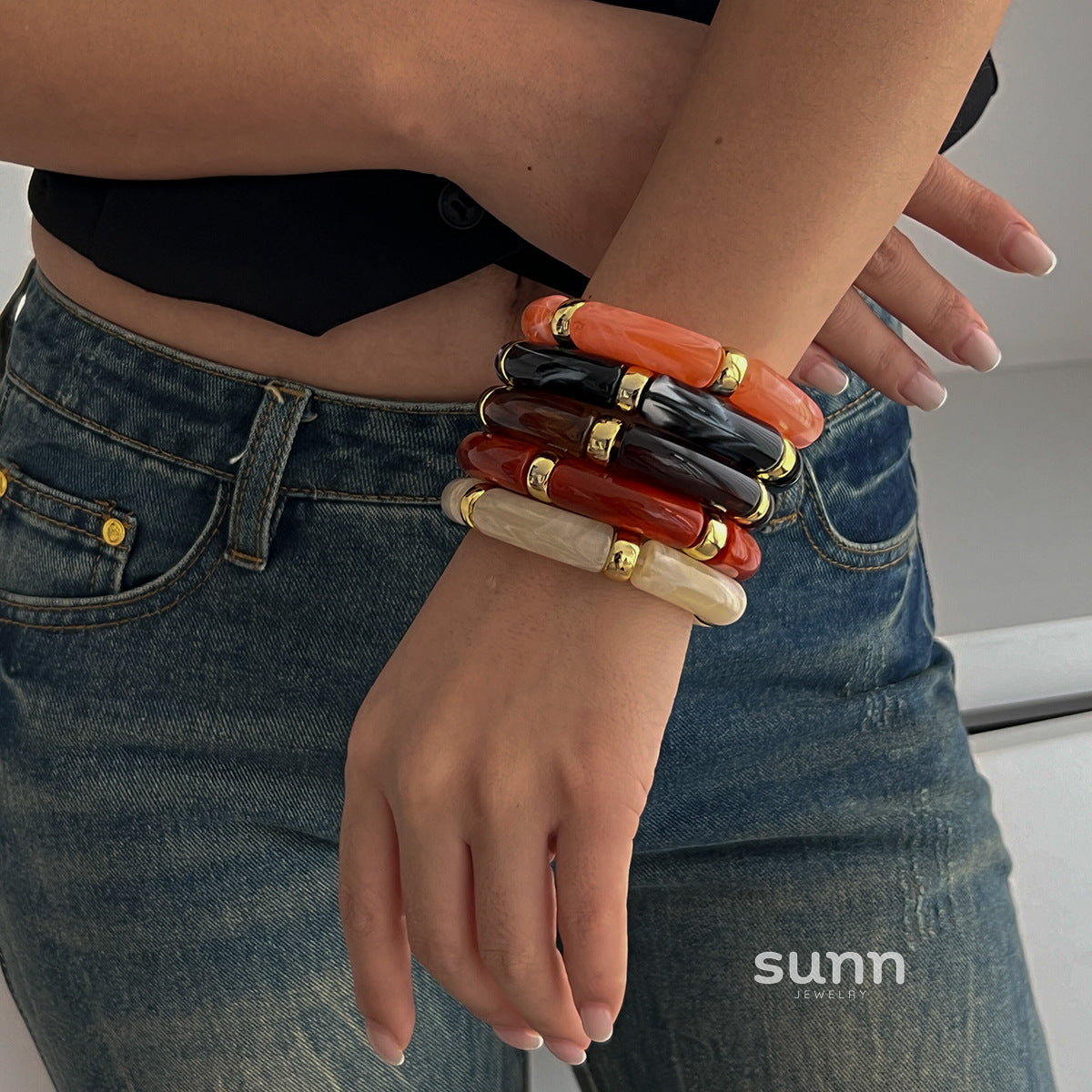 Rosalind Beaded Metal Bracelet Set [MDV4JRGJ]