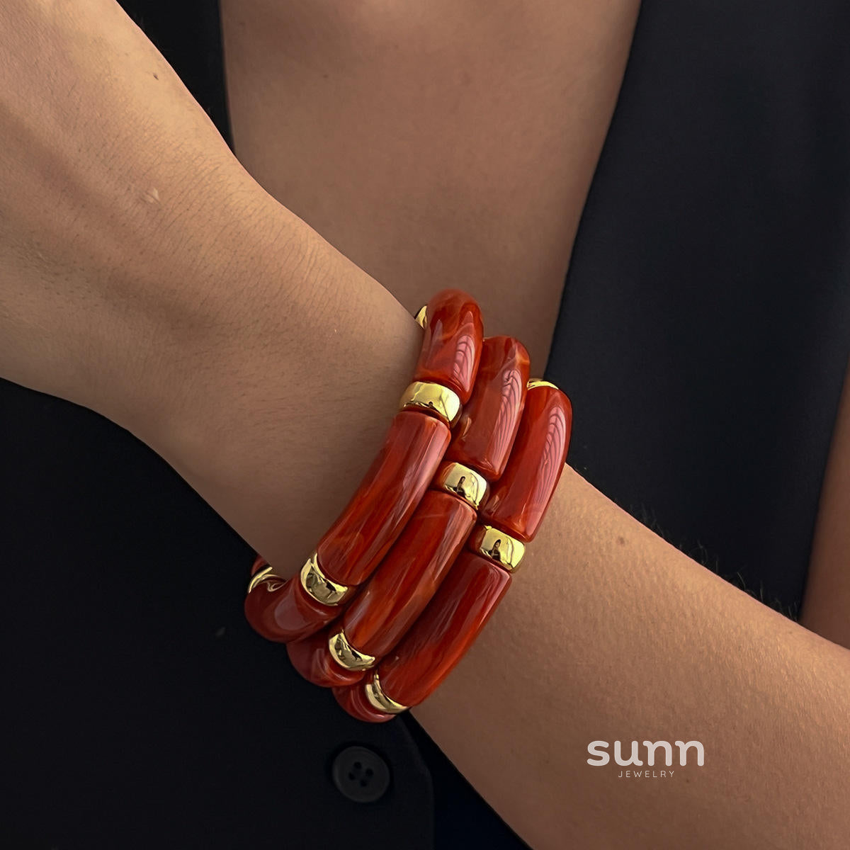 Rosalind Beaded Metal Bracelet Set [QW6QCHH8]