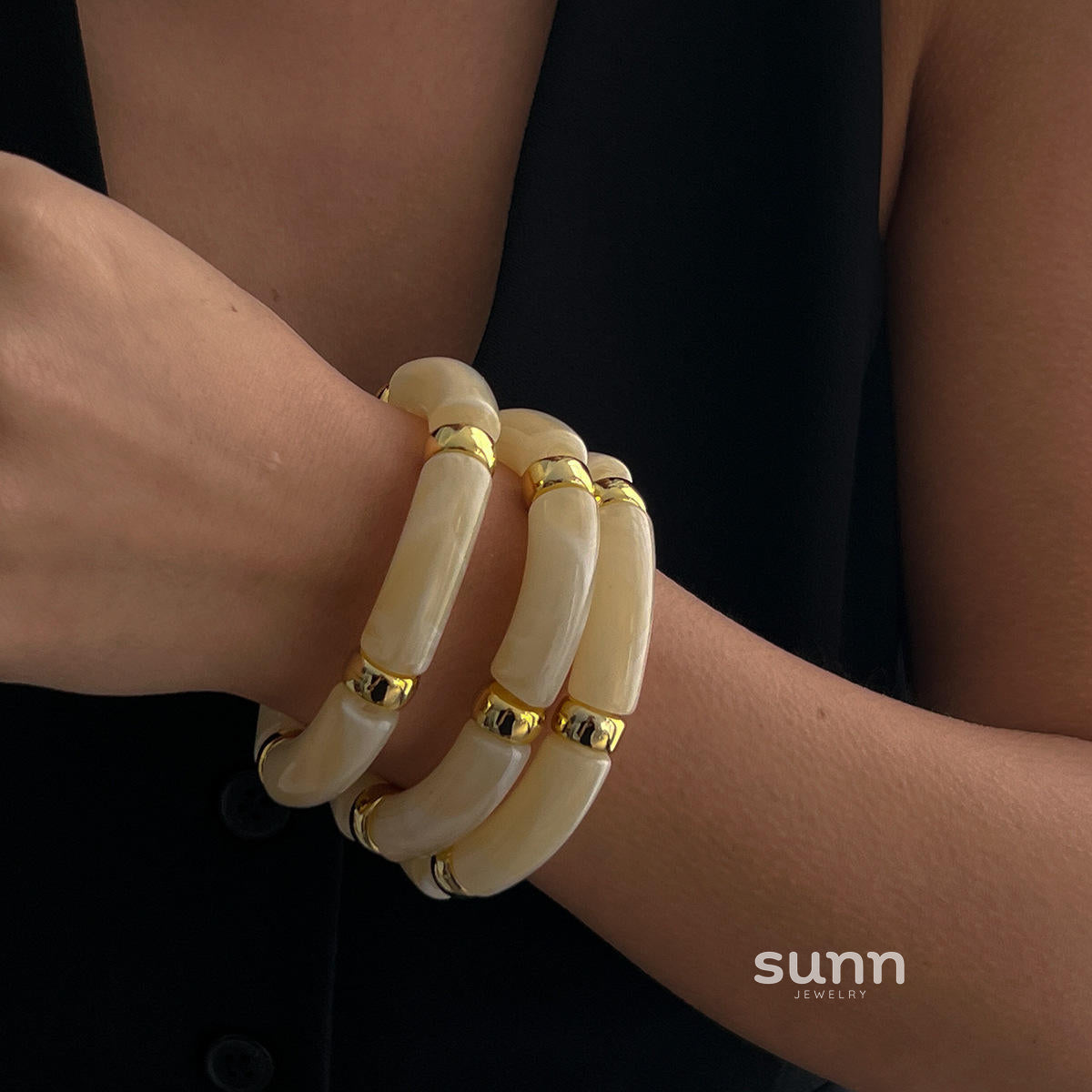Rosalind Beaded Metal Bracelet Set [ADY8KJ96]