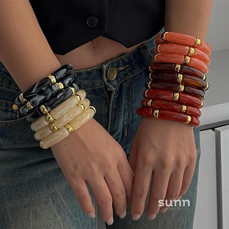 Rosalind Beaded Metal Bracelet Set [VCAO7C2Z]