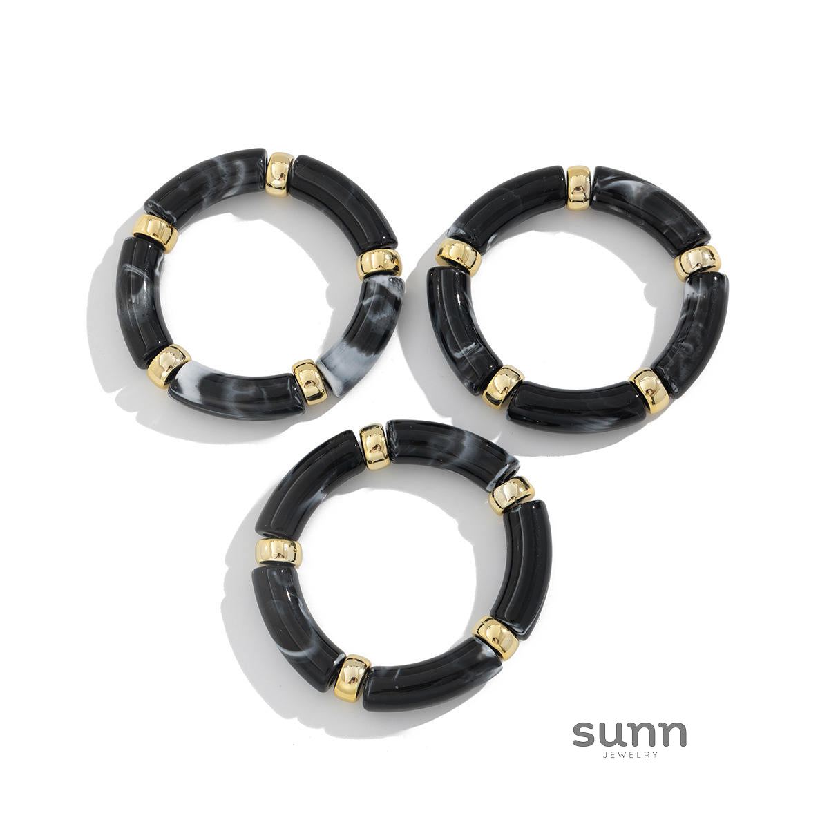 Rosalind Beaded Metal Bracelet Set [TIB3KWC0]