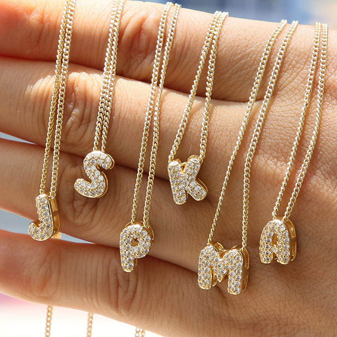 Rosalyn Bubble Letter Necklace [4CE04IPJ]